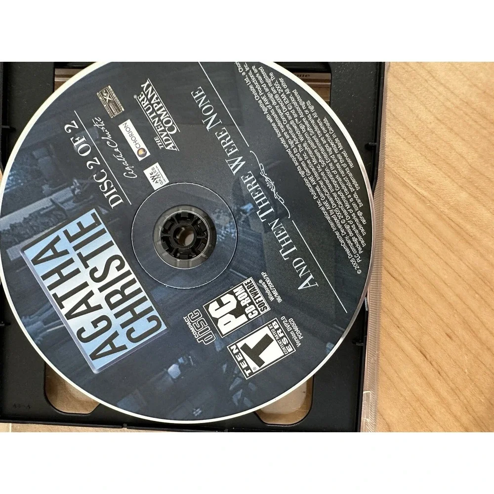 Agatha Christie And Then There Were None PC Game CD-ROM 2 Disc Set 2005